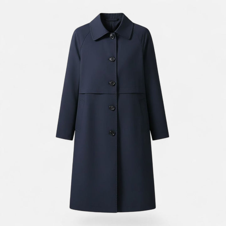 Anna | Kvinne Midi Ullblanding Dobbeltspent Trench Coat