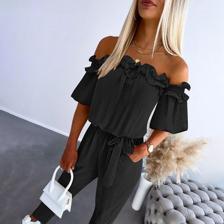 Liv | Kvinne Off-Shoulder Fringed Knyte Liv Jumpsuit