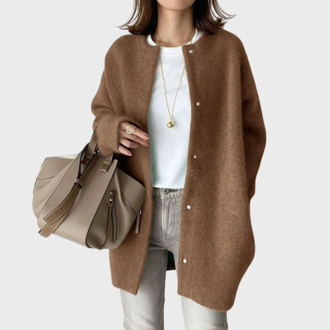 Olivia | Dame Oversized Cashmere Cardigan med Knapper