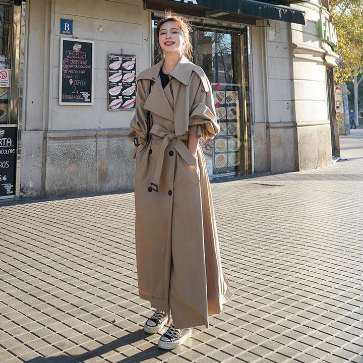 Clara | Kvinners Oversized Dobbelspent Maxi Trench Coat