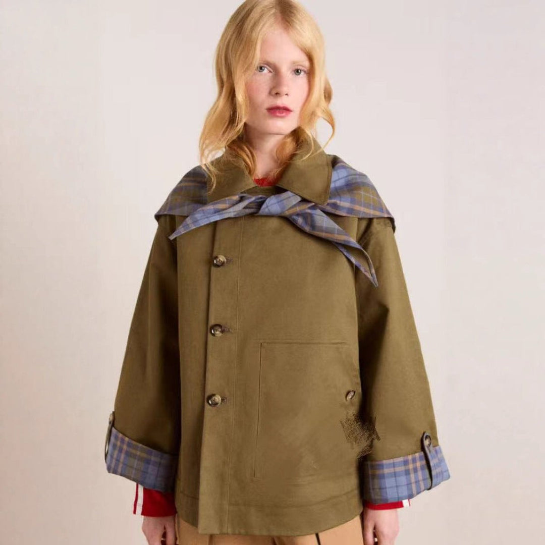 Sofia | Kvinne Oversized Dobbelspent Rutete Trench Coat