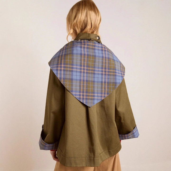 Sofia | Kvinne Oversized Dobbelspent Rutete Trench Coat