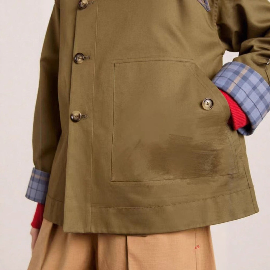 Sofia | Kvinne Oversized Dobbelspent Rutete Trench Coat