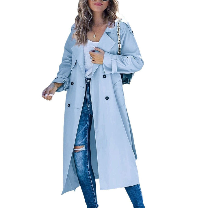 Olivia | Kvinne Oversized Dobbeltrads Trench Coat med Belte i Midjen