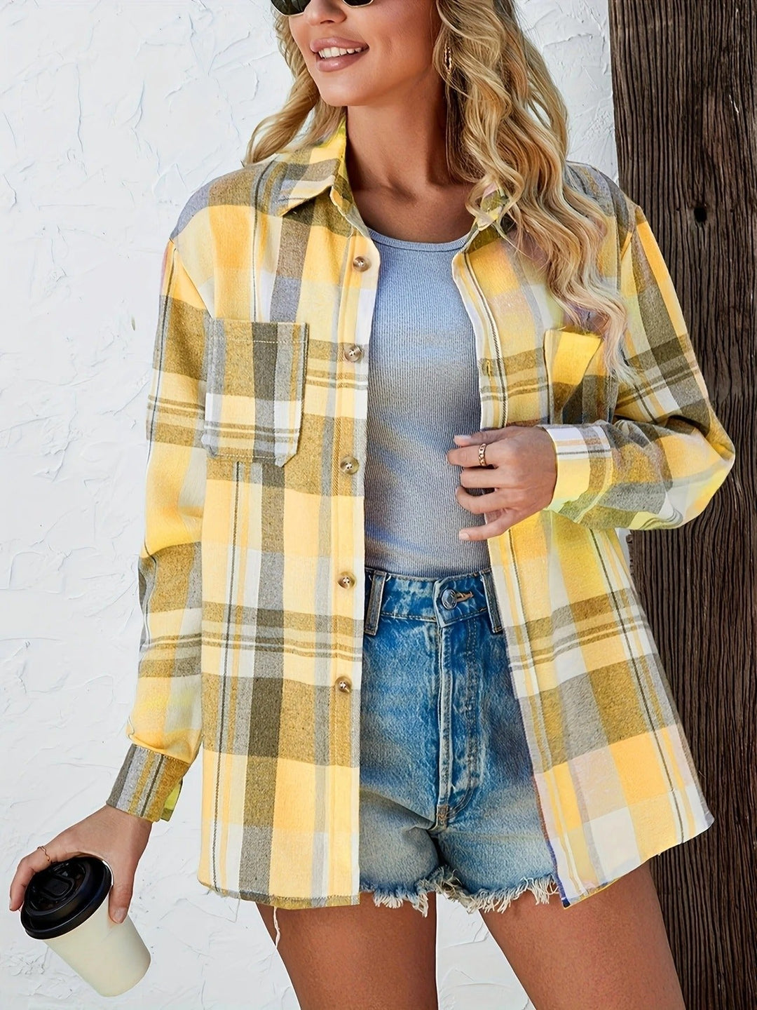 Ida | Kvinne Oversized Rutete Flanell Langermet Skjorte