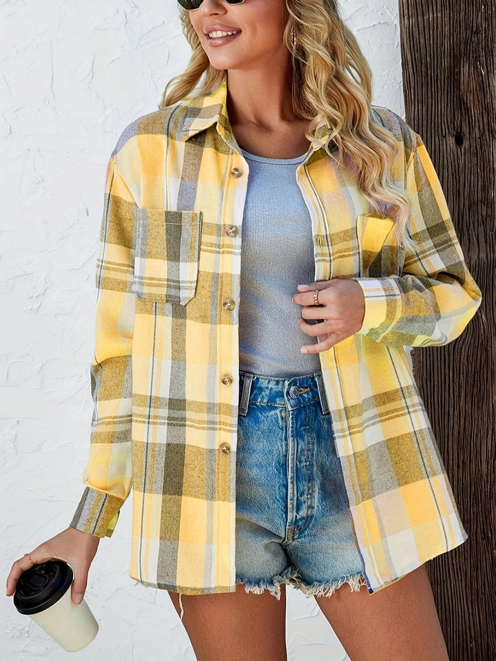 Ida | Kvinne Oversized Rutete Flanell Langermet Skjorte