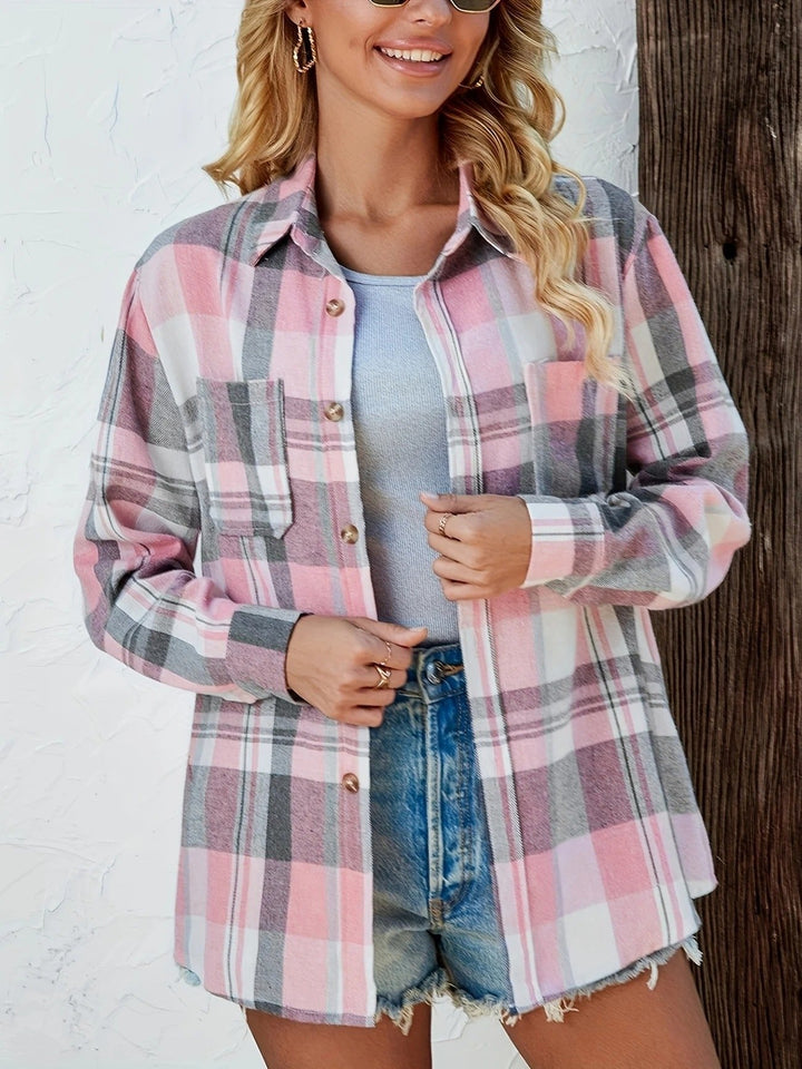 Ida | Kvinne Oversized Rutete Flanell Langermet Skjorte