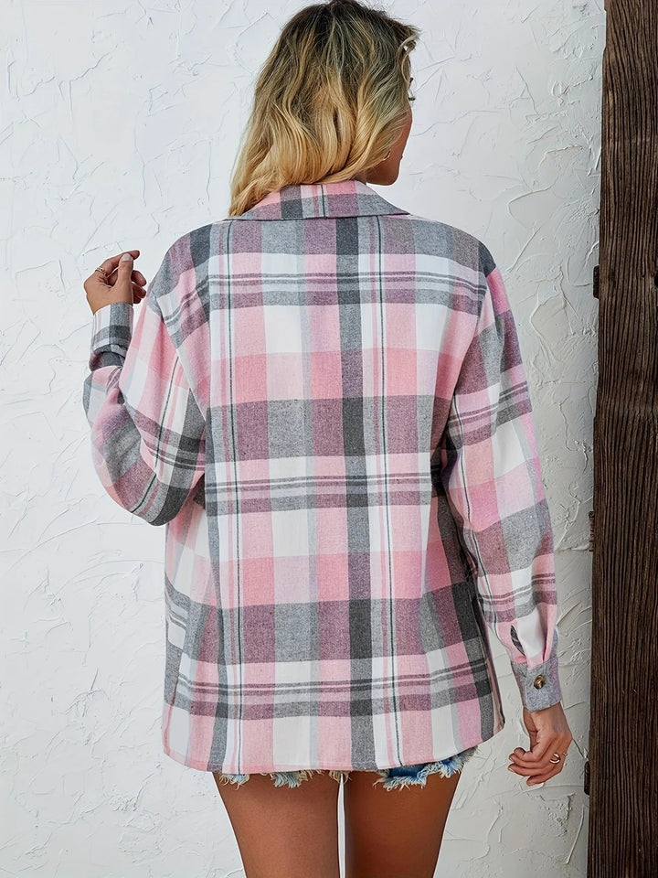 Ida | Kvinne Oversized Rutete Flanell Langermet Skjorte