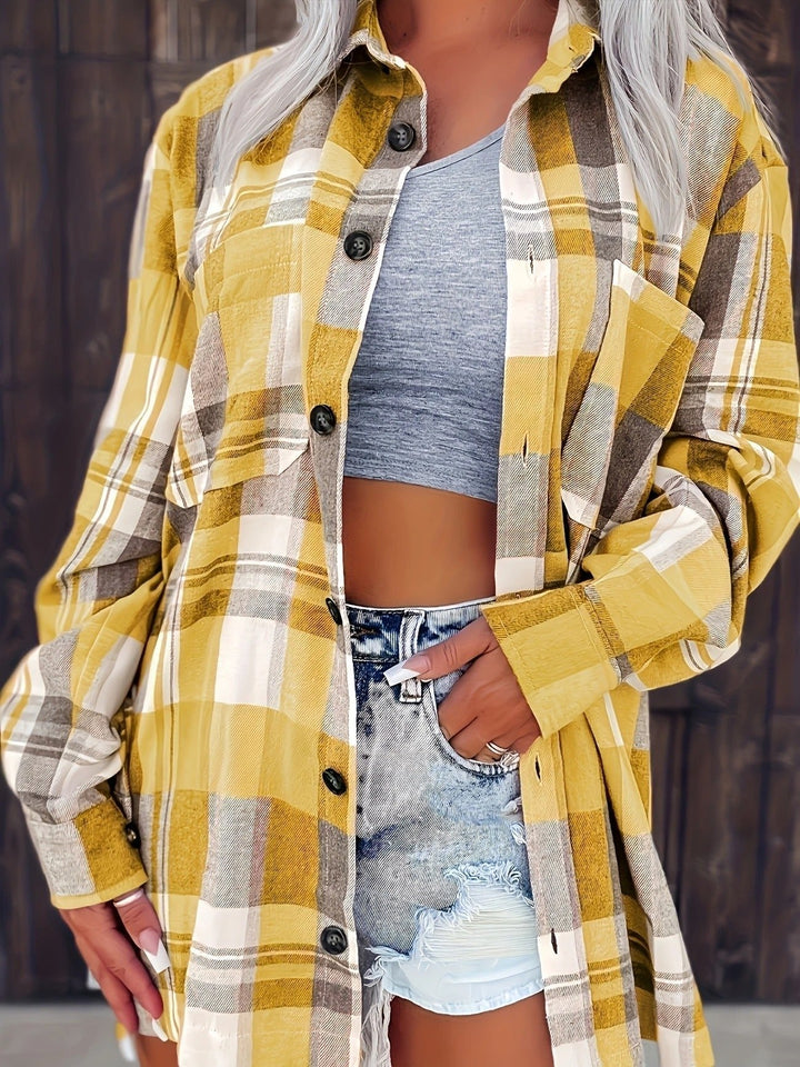 Ida | Kvinne Oversized Rutete Flanell Langermet Skjorte