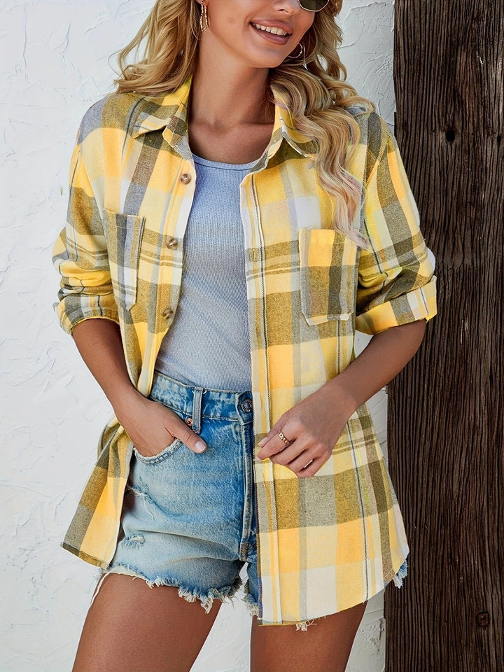 Ida | Kvinne Oversized Rutete Flanell Langermet Skjorte