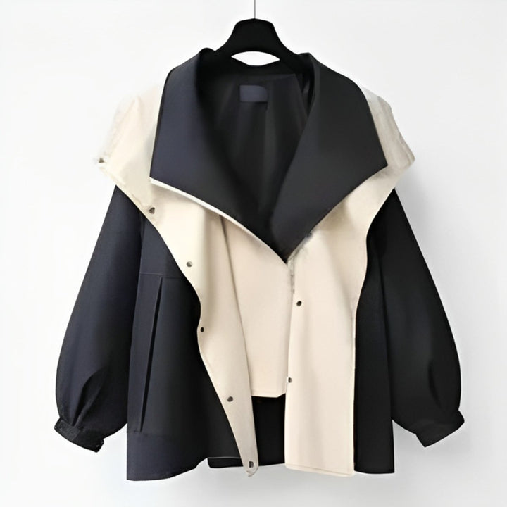 Laura | Kvinne Oversized Vannavstøtende Trench Coat med Dobbel Krage