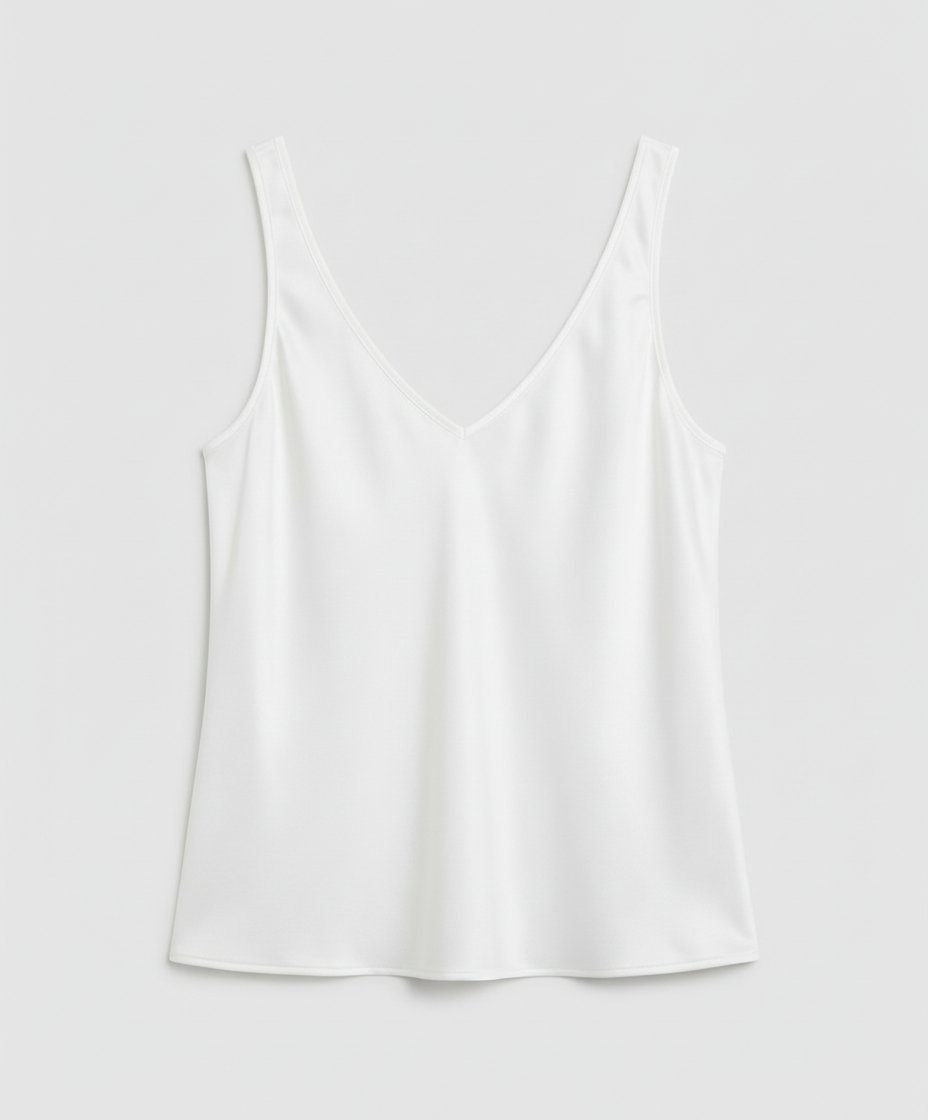 Ida | Kvinne Satin Camisole V-Hals Bred Stropper