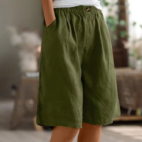Ella | Kvinne Shorts Løs Passform Elastisk Midje