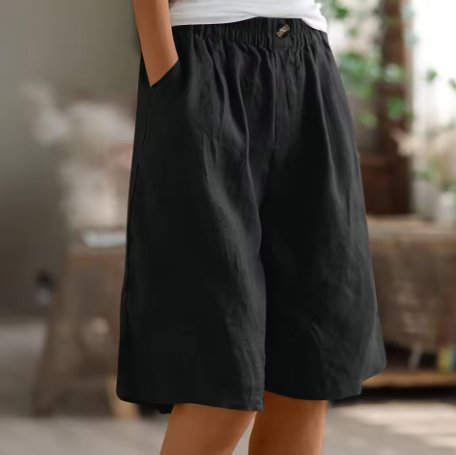 Ella | Kvinne Shorts Løs Passform Elastisk Midje