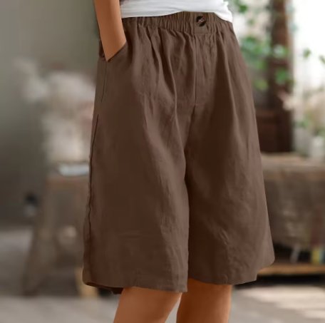 Ella | Kvinne Shorts Løs Passform Elastisk Midje