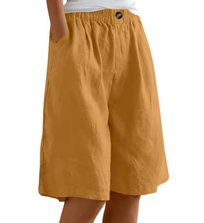 Ella | Kvinne Shorts Løs Passform Elastisk Midje