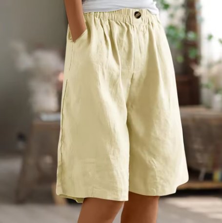 Ella | Kvinne Shorts Løs Passform Elastisk Midje