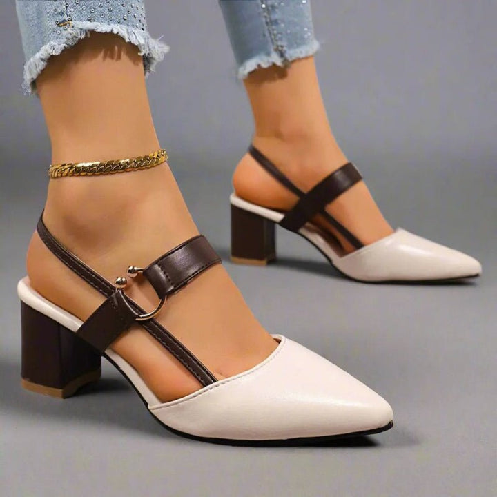 Ida | Kvinne Pointed Block Heel T-Stropp Pumper