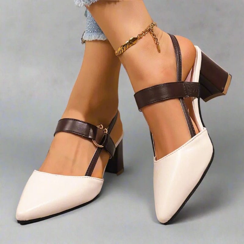 Ida | Kvinne Pointed Block Heel T-Stropp Pumper