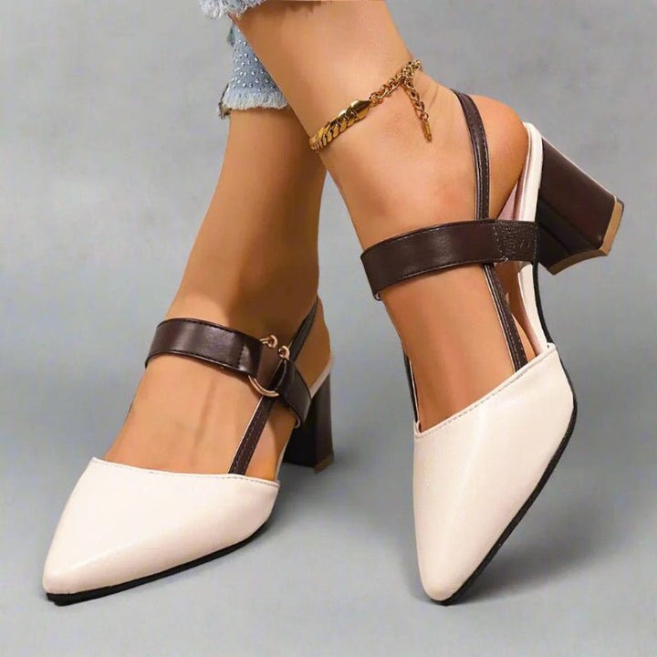 Ida | Kvinne Pointed Block Heel T-Stropp Pumper