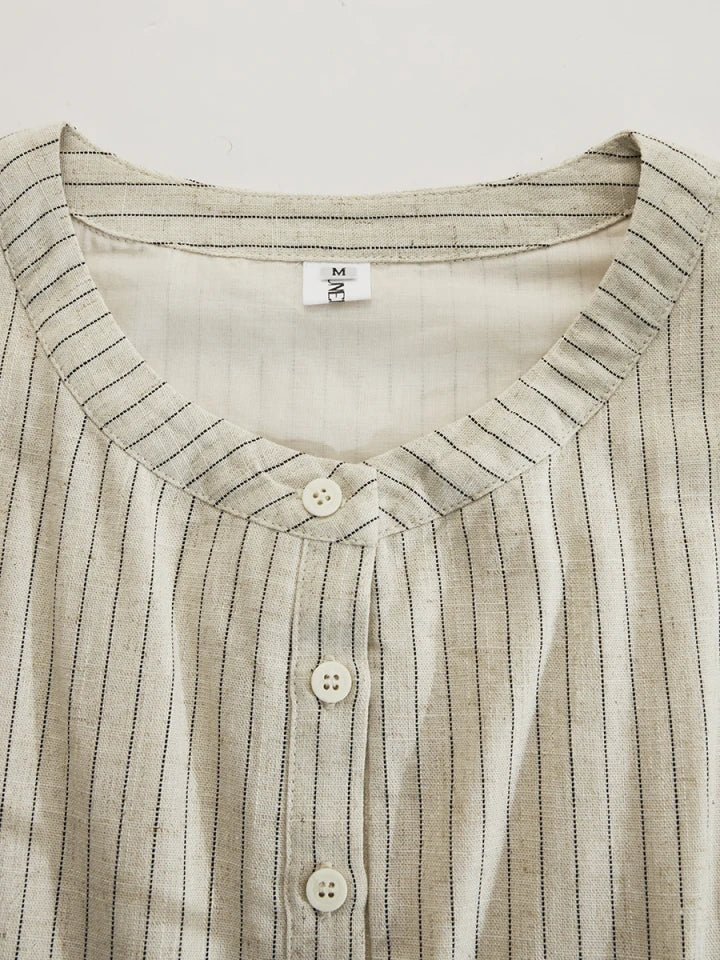 Astrid | Kvinne Striped Button-Down Midi Kjole