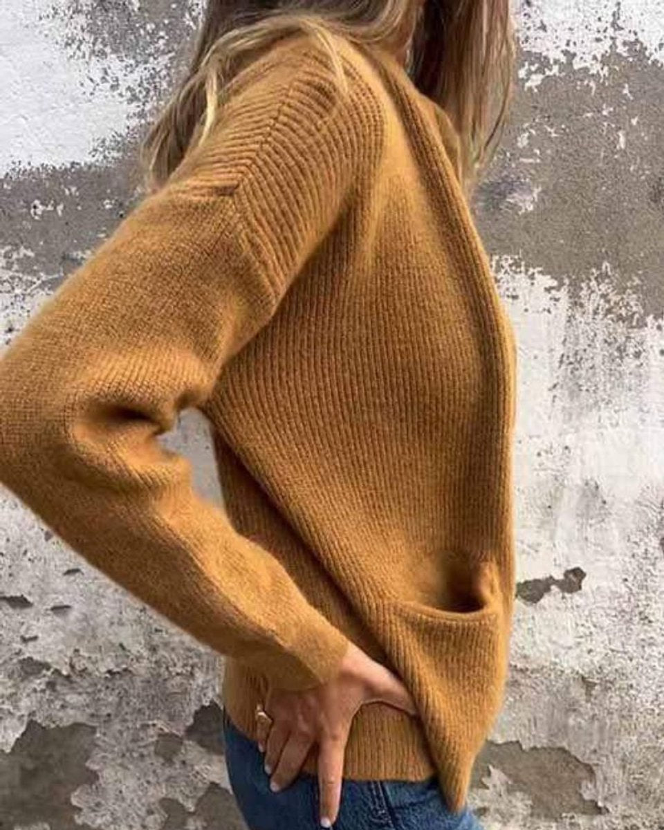 Ida | Dame Strikket Zip Cardigan Avslappet Passform Lommer