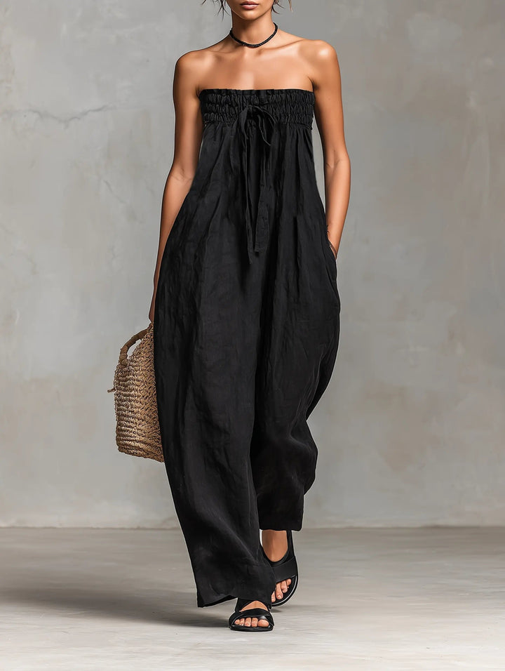 Alma | Kvinne Stramfri Lin Bredbein Jumpsuit