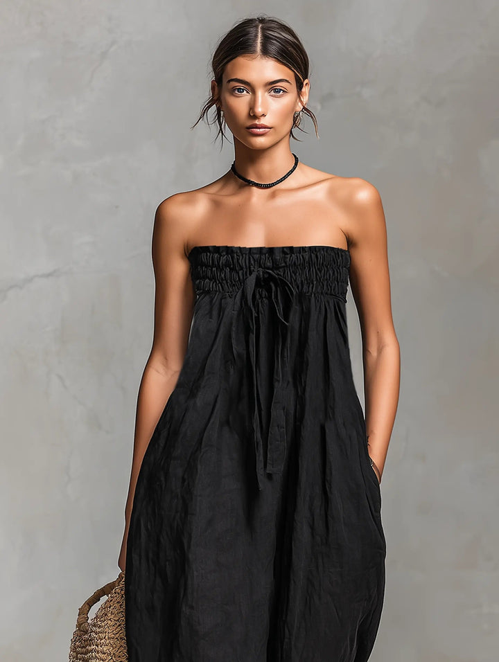 Alma | Kvinne Stramfri Lin Bredbein Jumpsuit
