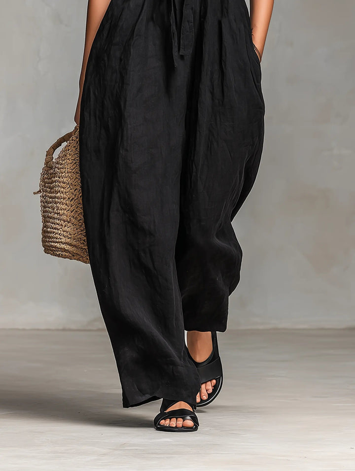 Alma | Kvinne Stramfri Lin Bredbein Jumpsuit