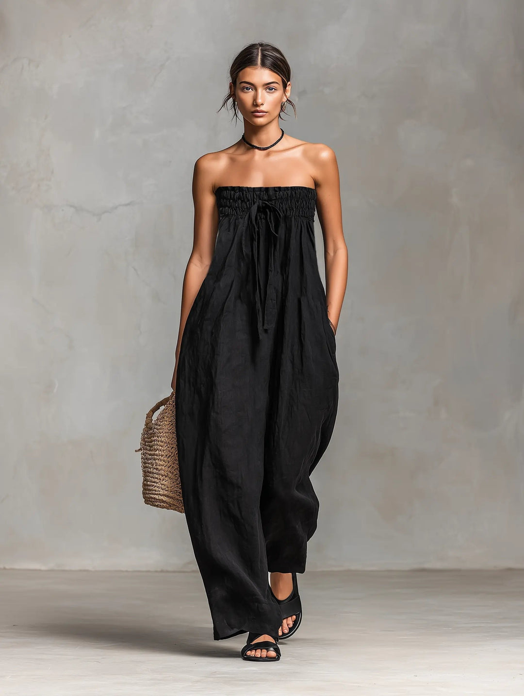 Alma | Kvinne Stramfri Lin Bredbein Jumpsuit