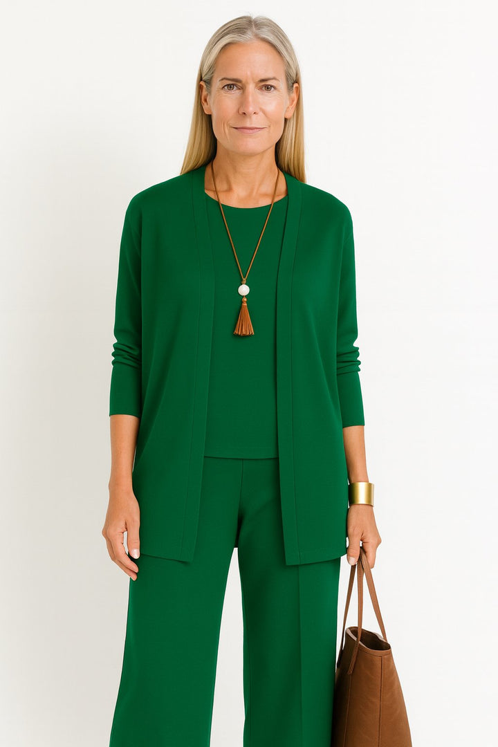 Freja | Kvinners Tre-delt Cardigan Tank Top og Vide Bukser Sett