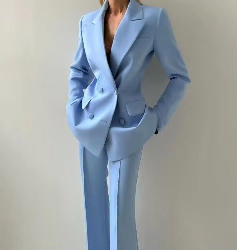 Karla | Kvinne Tre-Delt Blazer Sett Korsett Topp Flared Bukser
