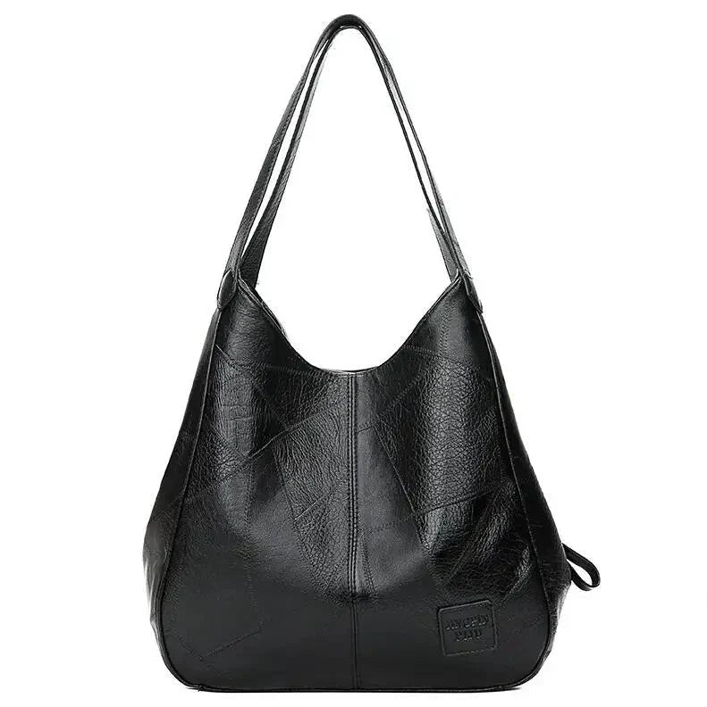 Nora | Kvinne Vintage Romslig Skulderveske Mykt Lær Hobo Veske