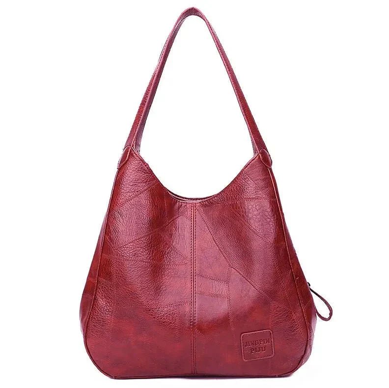 Nora | Kvinne Vintage Romslig Skulderveske Mykt Lær Hobo Veske