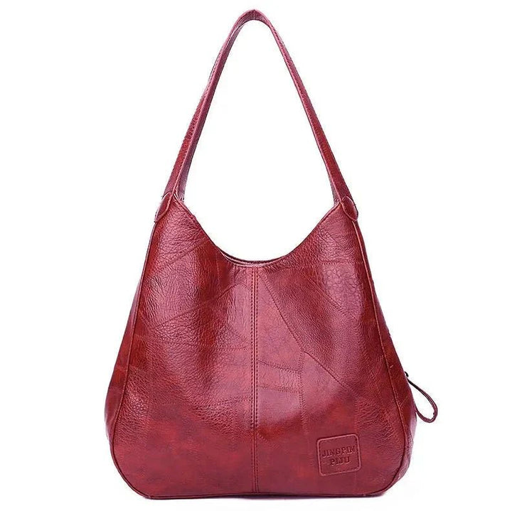 Nora | Kvinne Vintage Romslig Skulderveske Mykt Lær Hobo Veske