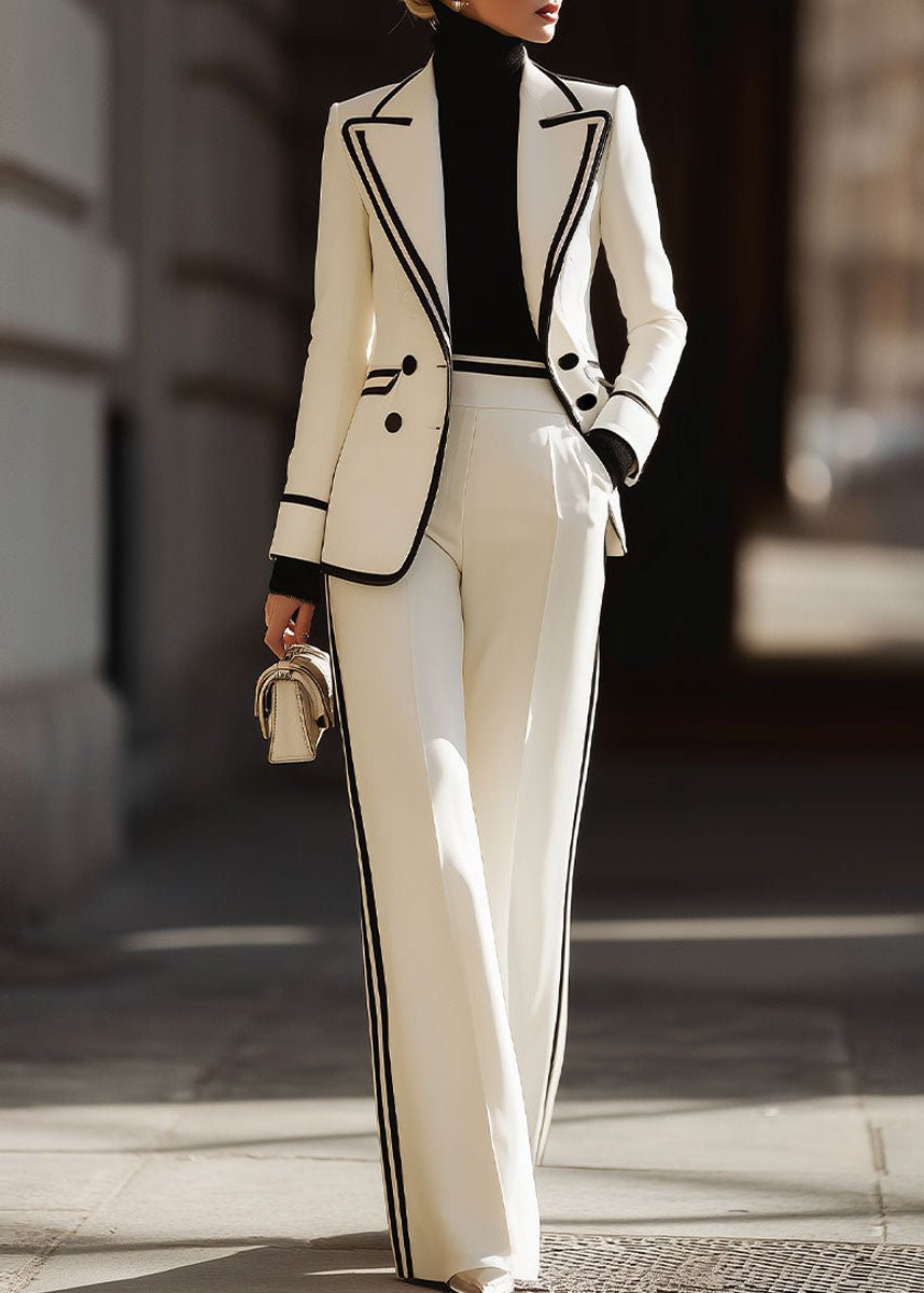 Liv | Dame Dress Dobbelspent Blazer med Kontraststing