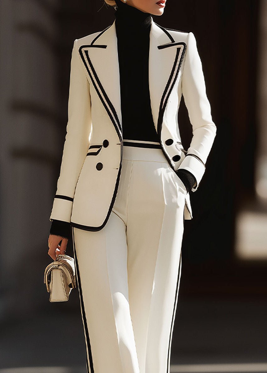 Liv | Dame Dress Dobbelspent Blazer med Kontraststing