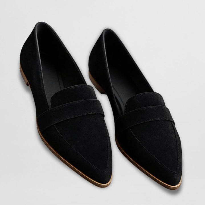 Laura | Kvinne Spiss Suede Loafers med Ergonomisk Innersåle