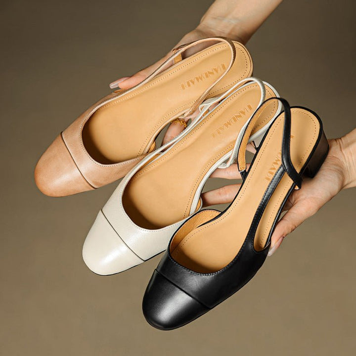 Sofia | Damers ekte skinn slingback pumps med mandeltå