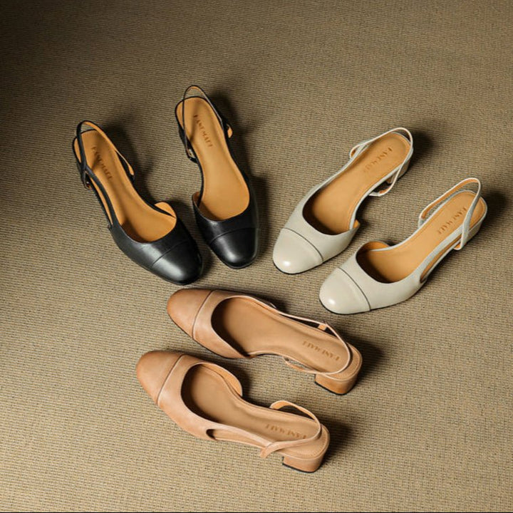 Sofia | Damers ekte skinn slingback pumps med mandeltå