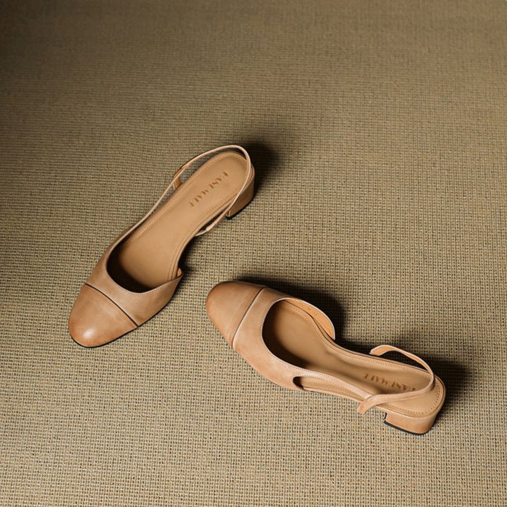 Sofia | Damers ekte skinn slingback pumps med mandeltå