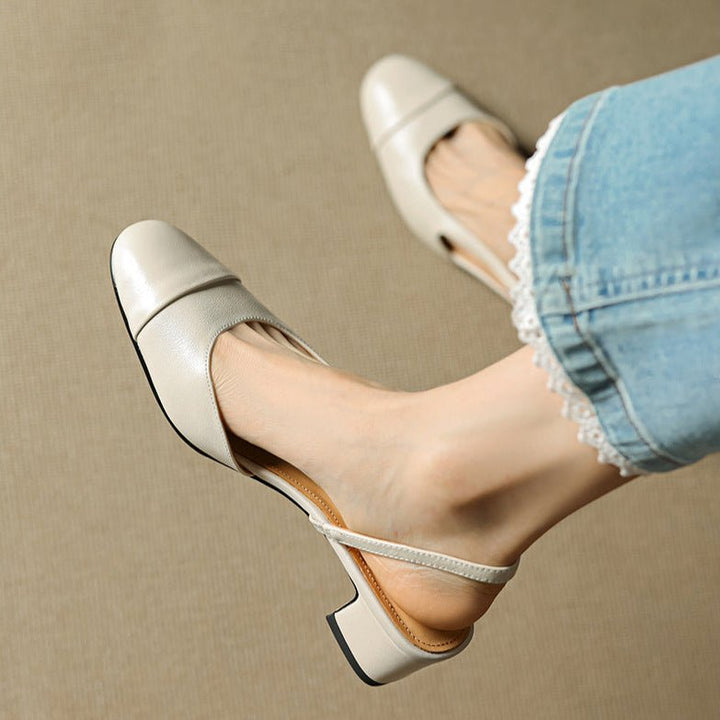Sofia | Damers ekte skinn slingback pumps med mandeltå