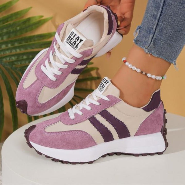 Clara | Kvinnenes Retro Plattform Chunky Sneakers med Snøring