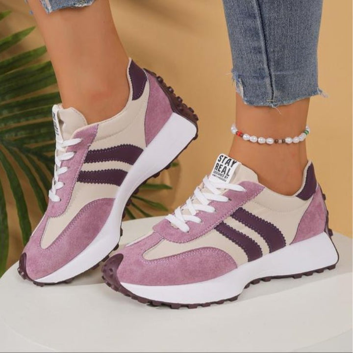 Clara | Kvinnenes Retro Plattform Chunky Sneakers med Snøring