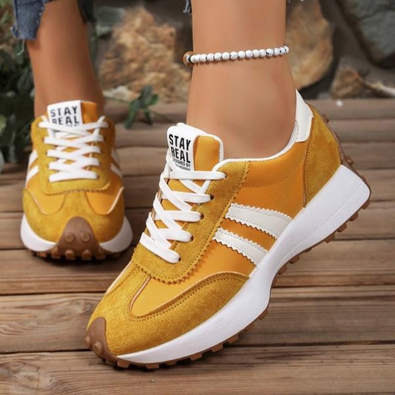 Clara | Kvinnenes Retro Plattform Chunky Sneakers med Snøring