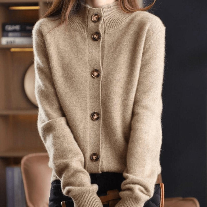 Astrid | Dame Myk Cashmere Knapp Cardigan Rund Hals