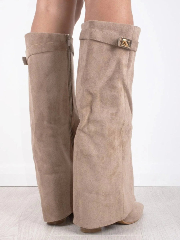 Maja | Kvinne Suede Elegante Høye Støvler