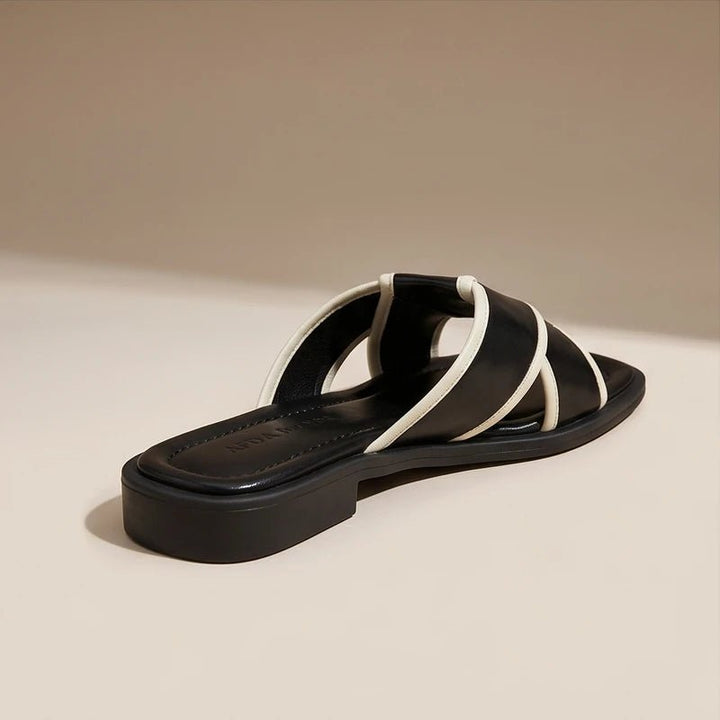 Josefine | Fiskersandaler med Krysstriper for Damer Slip-On Flat