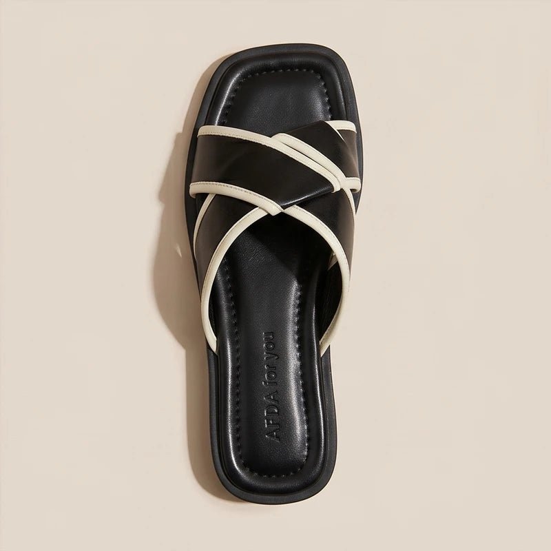 Josefine | Fiskersandaler med Krysstriper for Damer Slip-On Flat