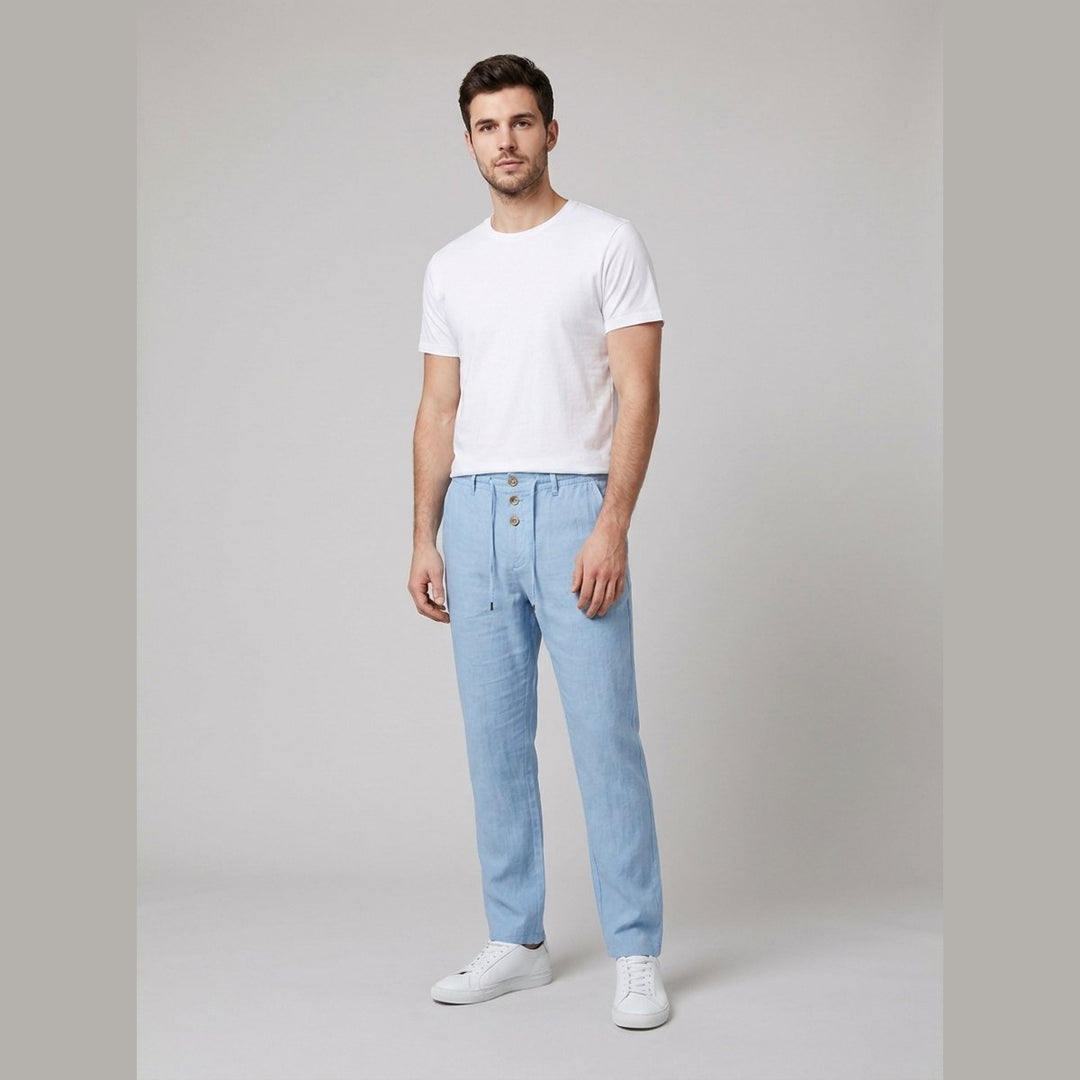 Oscar | Herre Relaxed Fit Linbukser med Elastisk Midje og Snøring